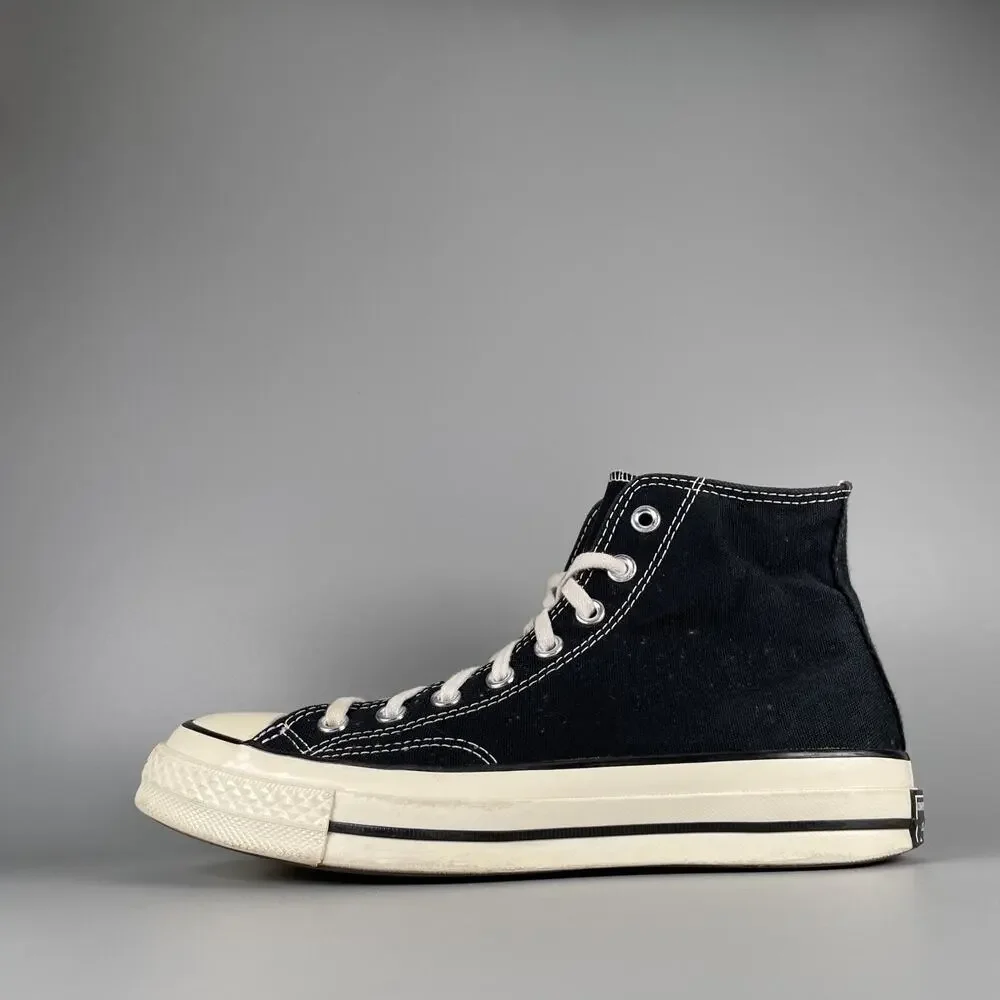 Men's 7 Women's 9 Converse Chuck 70 Hi Black Egret High Top Sneakers Casual Shoe